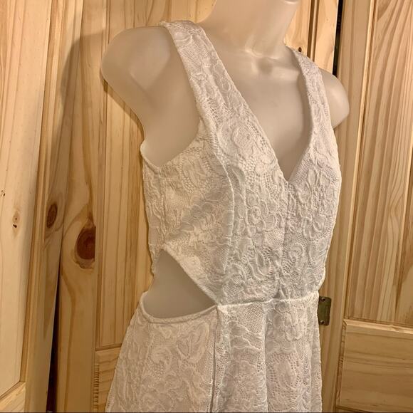 Floral Cottagecore Lace Sleeveless Mini Dress Coquette Princess Summer Party Y2K - Picture 7 of 12